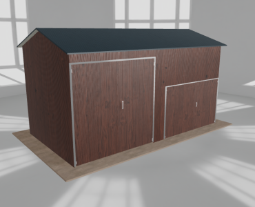 Hala stalowa 6.5x3.5m dwuspadowa Ciemny orzech Wysoka