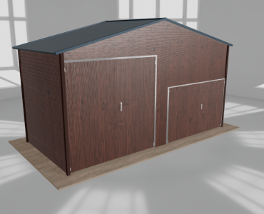 Hala blaszana 6.5x3m dwuspadowa Ciemny orzech Wysoka