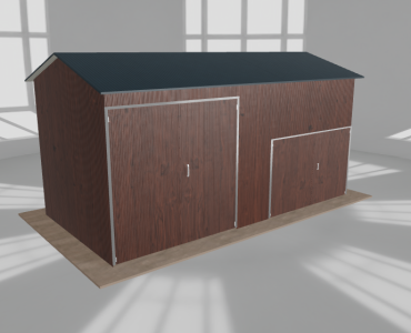 Hala stalowa 7x3.5m dwuspadowa Ciemny orzech Wysoka