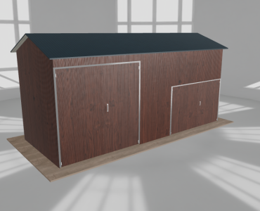 Hala stalowa 7.5x3m dwuspadowa Ciemny orzech Wysoka