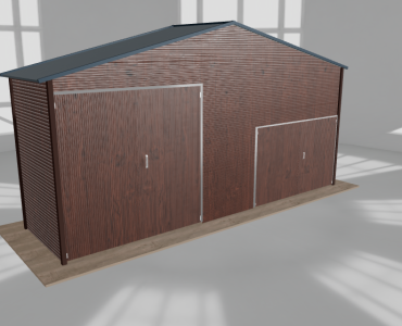 Hala blaszana 7.5x2m dwuspadowa Ciemny orzech Wysoka