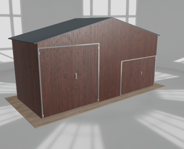 Hala blaszana 7.5x3m dwuspadowa Ciemny orzech Wysoka