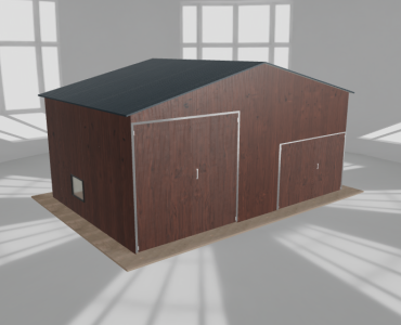 Hala blaszana 7.5x5m dwuspadowa Ciemny orzech Wysoka