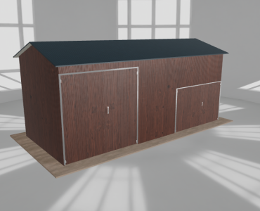 Hala stalowa 8x3.5m dwuspadowa Ciemny orzech Wysoka