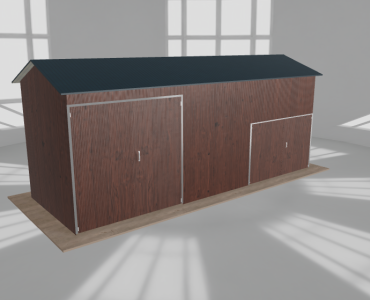Hala stalowa 8.5x3m dwuspadowa Ciemny orzech Wysoka