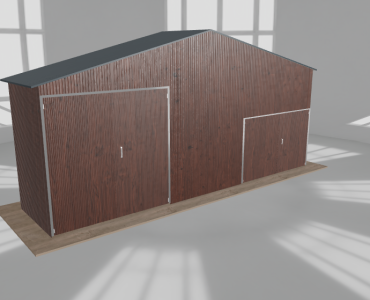 Hala blaszana 8.5x2m dwuspadowa Ciemny orzech Wysoka