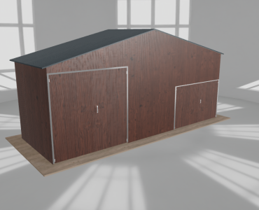 Hala blaszana 8.5x3m dwuspadowa Ciemny orzech Wysoka