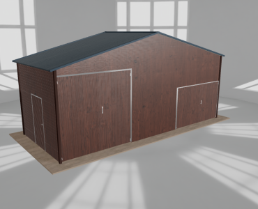 Hala blaszana 8.5x3.5m dwuspadowa Ciemny orzech Wysoka
