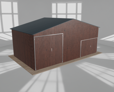 Hala blaszana 8.5x5m dwuspadowa Ciemny orzech Wysoka