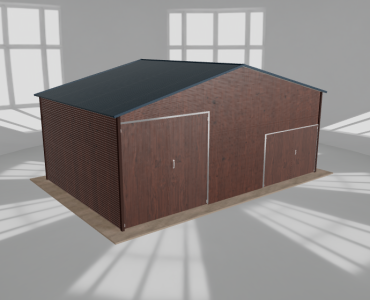 Hala blaszana 8.5x5.5m dwuspadowa Ciemny orzech Wysoka
