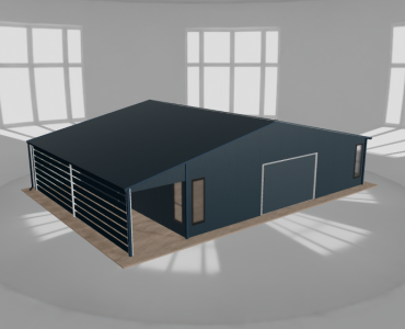 Garaż blaszany 9.5x8m z pomieszczeniem gospodarczym i wiatą Grafit