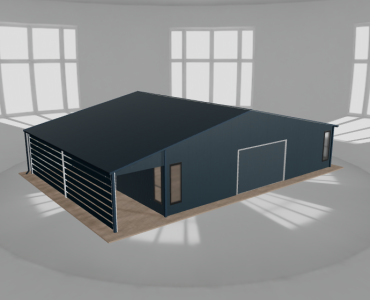 Garaż blaszany 10x8m z pomieszczeniem gospodarczym i wiatą Grafit