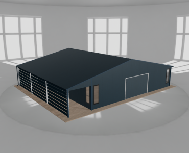 Garaż blaszany 10x9.5m z pomieszczeniem gospodarczym i wiatą Grafit
