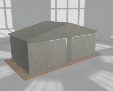 Garaż blaszany 6.5x3m dwustanowiskowy
  dwuspadowy Ocynk