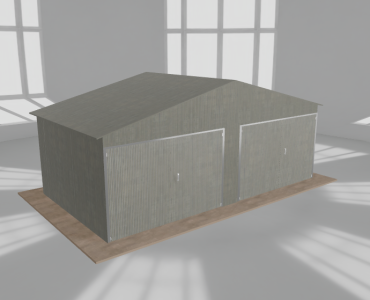 Garaż blaszany 6.5x3.5m dwustanowiskowy
  dwuspadowy Ocynk