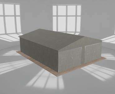 Garaż blaszany 6.5x8.5m dwustanowiskowy
  dwuspadowy Ocynk