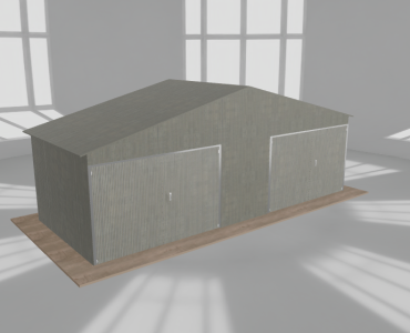 Garaż blaszany 7.5x3m dwustanowiskowy
  dwuspadowy Ocynk