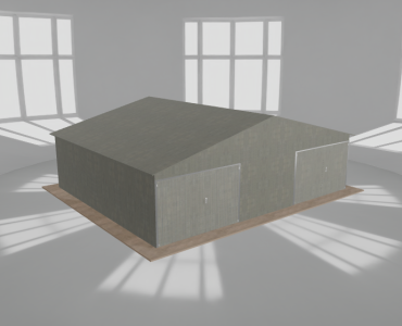 Garaż blaszany 8.5x7m dwustanowiskowy
  dwuspadowy Ocynk