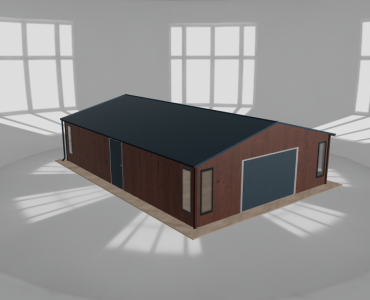 Garaż blaszany 7x10m z pomieszczeniem gospodarczym Ciemny orzech