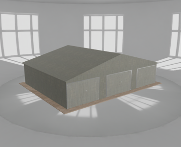 Garaż blaszany 10.5x8m trzystanowiskowy
  dwuspadowy Ocynk