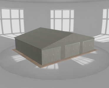 Garaż blaszany 10.5x8.5m trzystanowiskowy
  dwuspadowy Ocynk