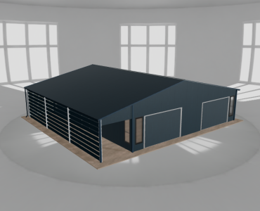 Garaż blaszany 9.5x10m z wiatą Grafit