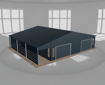 Garaż blaszany 10x9.5m z wiatą Grafit