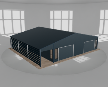 Garaż blaszany 10x10m z wiatą Grafit