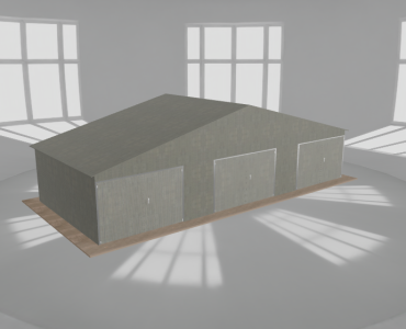 Garaż blaszany 11.5x5m trzystanowiskowy
  dwuspadowy Ocynk