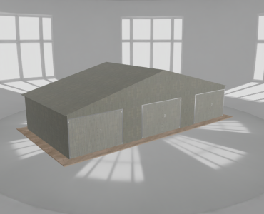 Garaż blaszany 11.5x5.5m trzystanowiskowy
  dwuspadowy Ocynk