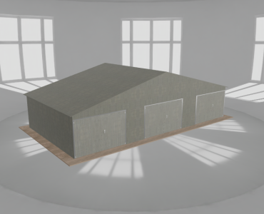Garaż blaszany 11.5x6m trzystanowiskowy
  dwuspadowy Ocynk