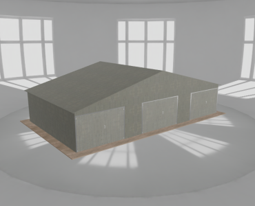 Garaż blaszany 11.5x6.5m trzystanowiskowy
  dwuspadowy Ocynk