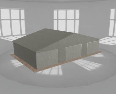Garaż blaszany 11.5x7m trzystanowiskowy
  dwuspadowy Ocynk
