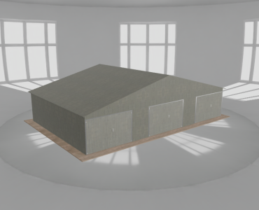 Garaż blaszany 11.5x7.5m trzystanowiskowy
  dwuspadowy Ocynk