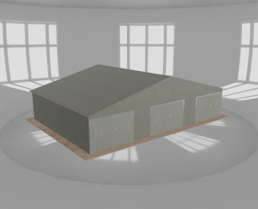 Garaż blaszany 11.5x8m trzystanowiskowy
  dwuspadowy Ocynk