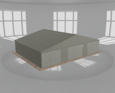 Garaż blaszany 11.5x8.5m trzystanowiskowy
  dwuspadowy Ocynk