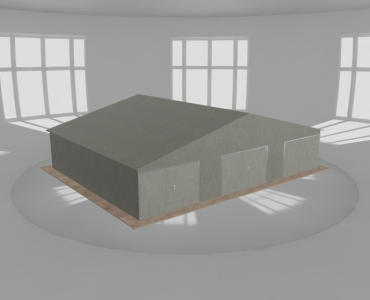 Garaż blaszany 11.5x9m trzystanowiskowy
  dwuspadowy Ocynk