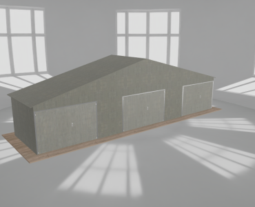 Garaż blaszany 12x3m trzystanowiskowy
  dwuspadowy Ocynk