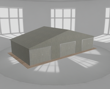 Garaż blaszany 12x6m trzystanowiskowy
  dwuspadowy Ocynk