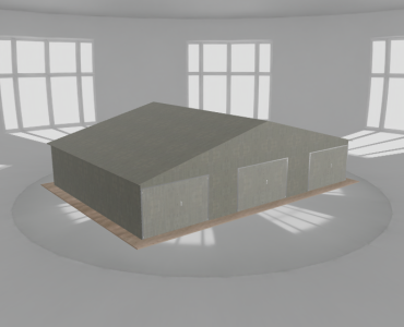 Garaż blaszany 12x8.5m trzystanowiskowy
  dwuspadowy Ocynk
