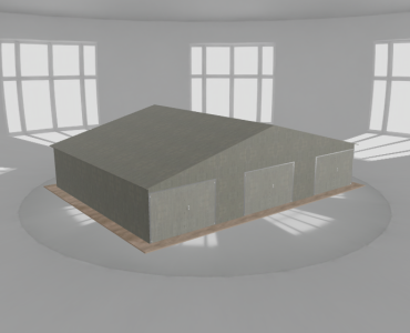 Garaż blaszany 12x9m trzystanowiskowy
  dwuspadowy Ocynk