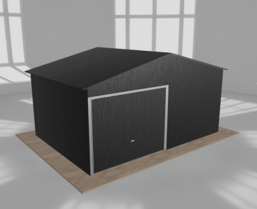 Garaż blaszany 5x3.5m jednostanowiskowy dwuspadowy Czarny