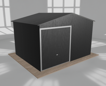 Garaż blaszany 5x4m jednostanowiskowy dwuspadowy Czarny