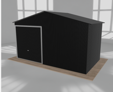 Garaż blaszany 5.5x3m jednostanowiskowy dwuspadowy Czarny