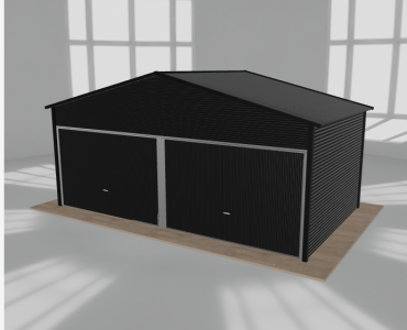 Garaż blaszany 6x3.5m dwustanowiskowy dwuspadowy Czarny