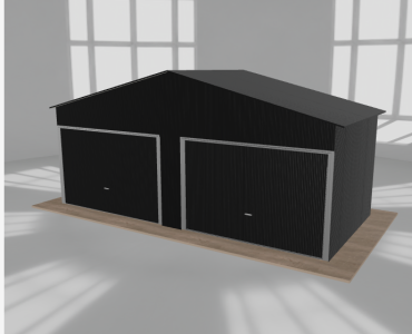 Garaż blaszany 6.5x3m dwustanowiskowy dwuspadowy Czarny