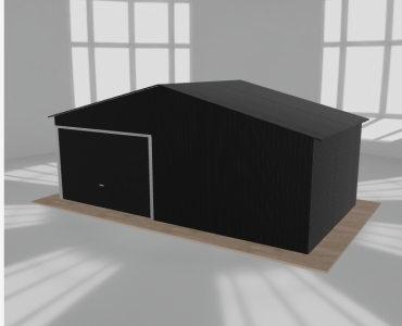 Garaż blaszany 6.5x3.5m jednostanowiskowy dwuspadowy Czarny