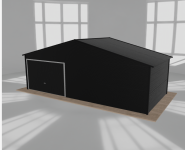Garaż blaszany 7.5x3.5m jednostanowiskowy dwuspadowy Czarny