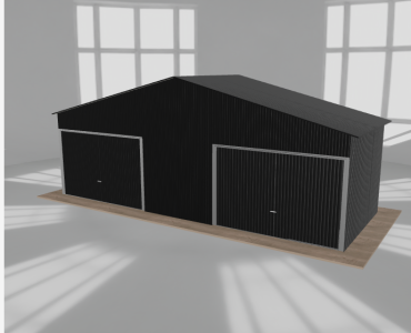 Garaż blaszany 8x3m dwustanowiskowy dwuspadowy Czarny