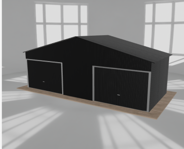 Garaż blaszany 8x3.5m dwustanowiskowy dwuspadowy Czarny